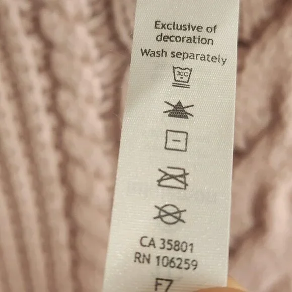 Lululemon Sweater Womens 10 Pink Cable Knit Mock Neck Pullover Cotton Nylon - Picture 4 of 9